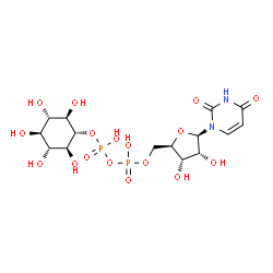 ChemSpider 2D Image | 5'-O-{Hydroxy[(hydroxy{[(1r,2R,3S,4s,5R,6S)-2,3,4,5,6-pentahydroxycyclohexyl]oxy}phosphoryl)oxy]phosphoryl}uridine | C15H24N2O17P2