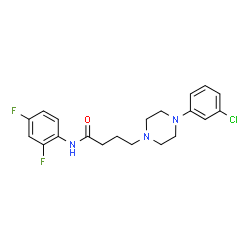 ChemSpider 2D Image | 4-[4-(3-Chlorophenyl)-1-piperazinyl]-N-(2,4-difluorophenyl)butanamide | C20H22ClF2N3O