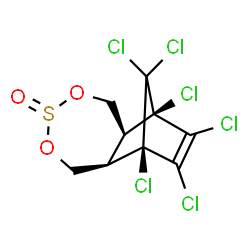 ChemSpider 2D Image | (1R,2R,8S,9R)-1,9,10,11,12,12-Hexachloro-4,6-dioxa-5-thiatricyclo[7.2.1.0~2,8~]dodec-10-ene 5-oxide | C9H6Cl6O3S
