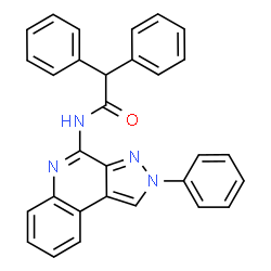 ChemSpider 2D Image | 2,2-Diphenyl-N-(2-phenyl-2H-pyrazolo[3,4-c]quinolin-4-yl)acetamide | C30H22N4O