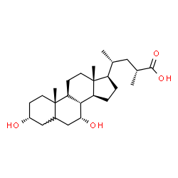 ChemSpider 2D Image | (2R,4R)-4-[(3R,7R,8R,9S,10S,13R,14S,17R)-3,7-Dihydroxy-10,13-dimethylhexadecahydro-1H-cyclopenta[a]phenanthren-17-yl]-2-methylpentanoic acid | C25H42O4