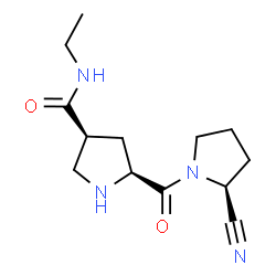 ChemSpider 2D Image | (3S,5S)-5-{[(2S)-2-Cyano-1-pyrrolidinyl]carbonyl}-N-ethyl-3-pyrrolidinecarboxamide | C13H20N4O2