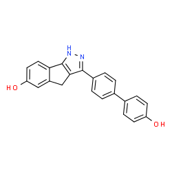 ChemSpider 2D Image | 3-(4'-Hydroxy-4-biphenylyl)-1,4-dihydroindeno[1,2-c]pyrazol-6-ol | C22H16N2O2