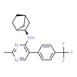 ChemSpider 2D Image | N-[(1S,2R,4R)-Bicyclo[2.2.1]hept-2-yl]-2-methyl-5-[4-(trifluoromethyl)phenyl]-4-pyrimidinamine | C19H20F3N3