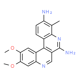 ChemSpider 2D Image | 10,11-Dimethoxy-4-methyldibenzo[c,f][2,7]naphthyridine-3,6-diamine | C19H18N4O2