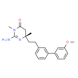 ChemSpider 2D Image | (6S)-2-Amino-6-[2-(3'-methoxy-3-biphenylyl)ethyl]-3,6-dimethyl-5,6-dihydro-4(3H)-pyrimidinone | C21H25N3O2