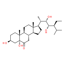 ChemSpider 2D Image | (3beta,5alpha,22S,23S)-3,5,22,23-Tetrahydroxystigmastan-6-one | C29H50O5