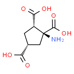 ChemSpider 2D Image | (1S,2S,4R)-1-Amino-1,2,4-cyclopentanetricarboxylic acid | C8H11NO6