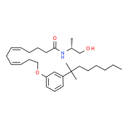 ChemSpider 2D Image | (5Z,8Z)-N-[(2R)-1-Hydroxy-2-propanyl]-11-[3-(2-methyl-2-octanyl)phenoxy]-5,8-undecadienamide | C29H47NO3