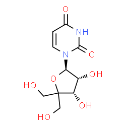 ChemSpider 2D Image | 1-[(2R,3R,4S)-3,4-Dihydroxy-5,5-bis(hydroxymethyl)tetrahydro-2-furanyl]-2,4(1H,3H)-pyrimidinedione | C10H14N2O7