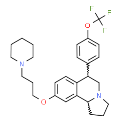 ChemSpider 2D Image | 9-[3-(1-Piperidinyl)propoxy]-6-[4-(trifluoromethoxy)phenyl]-1,2,3,5,6,10b-hexahydropyrrolo[2,1-a]isoquinoline | C27H33F3N2O2