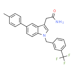 ChemSpider 2D Image | 2-{5-(4-Methylphenyl)-1-[3-(trifluoromethyl)benzyl]-1H-indol-3-yl}acetamide | C25H21F3N2O
