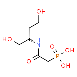 ChemSpider 2D Image | {2-[(1,4-Dihydroxy-2-butanyl)amino]-2-oxoethyl}phosphonic acid | C6H14NO6P
