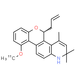 ChemSpider 2D Image | 5-Allyl-2,2,4-trimethyl-10-[(~11~C)methyloxy]-2,5-dihydro-1H-chromeno[3,4-f]quinoline | C2211CH25NO2