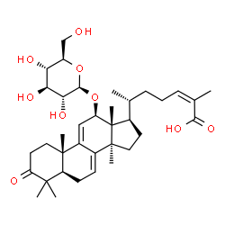 ChemSpider 2D Image | (12beta,24Z)-12-(beta-D-Glucopyranosyloxy)-3-oxolanosta-7,9(11),24-trien-26-oic acid | C36H54O9