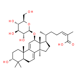 ChemSpider 2D Image | (3alpha,12beta,24Z)-12-(beta-D-Glucopyranosyloxy)-3-hydroxylanosta-7,9(11),24-trien-26-oic acid | C36H56O9