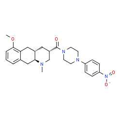 ChemSpider 2D Image | [(3S,4aS,10aS)-6-Methoxy-1-methyl-1,2,3,4,4a,5,10,10a-octahydrobenzo[g]quinolin-3-yl][4-(4-nitrophenyl)-1-piperazinyl]methanone | C26H32N4O4