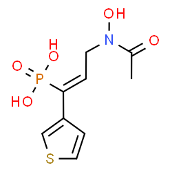 ChemSpider 2D Image | [(1Z)-3-[Acetyl(hydroxy)amino]-1-(3-thienyl)-1-propen-1-yl]phosphonic acid | C9H12NO5PS