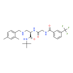 ChemSpider 2D Image | N-[3-(trifluoromethyl)benzoyl]glycyl-N-tert-butyl-3-[(2,4-dimethylbenzyl)amino]-D-alaninamide | C26H33F3N4O3