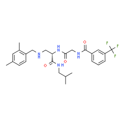 ChemSpider 2D Image | N-[3-(Trifluoromethyl)benzoyl]glycyl-3-[(2,4-dimethylbenzyl)amino]-N-isobutyl-L-alaninamide | C26H33F3N4O3