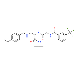 ChemSpider 2D Image | N-[3-(trifluoromethyl)benzoyl]glycyl-N-tert-butyl-3-[(4-ethylbenzyl)amino]-L-alaninamide | C26H33F3N4O3