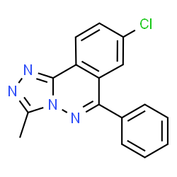 ChemSpider 2D Image | 8-Chloro-3-methyl-6-phenyl[1,2,4]triazolo[3,4-a]phthalazine | C16H11ClN4