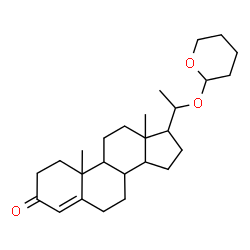 ChemSpider 2D Image | 20-(Tetrahydro-2H-pyran-2-yloxy)pregn-4-en-3-one | C26H40O3