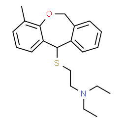 ChemSpider 2D Image | N,N-Diethyl-2-[(4-methyl-6,11-dihydrodibenzo[b,e]oxepin-11-yl)sulfanyl]ethanamine | C21H27NOS