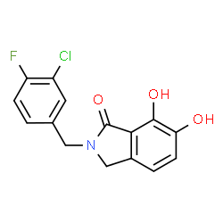 ChemSpider 2D Image | 2-(3-Chloro-4-fluorobenzyl)-6,7-dihydroxy-1-isoindolinone | C15H11ClFNO3