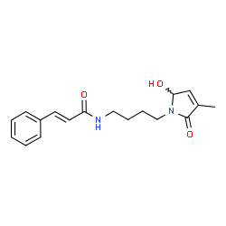 ChemSpider 2D Image | (2E)-N-[4-(5-Hydroxy-3-methyl-2-oxo-2,5-dihydro-1H-pyrrol-1-yl)butyl]-3-phenylacrylamide | C18H22N2O3