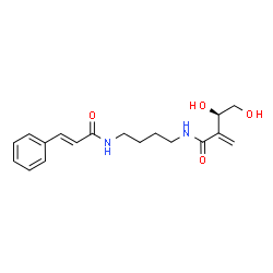 ChemSpider 2D Image | (3R)-3,4-Dihydroxy-2-methylene-N-(4-{[(2E)-3-phenyl-2-propenoyl]amino}butyl)butanamide | C18H24N2O4