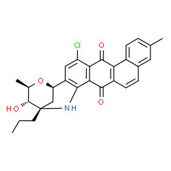 ChemSpider 2D Image | (2S,3S,4R,6R)-8-chloro-3-hydroxy-4,12-dimethyl-2-propyl-1,3,4,6-tetrahydro-2H-2,6-methanotetrapheno[9,8-c][1,5]oxazocine-9,16-dione | C28H26ClNO4