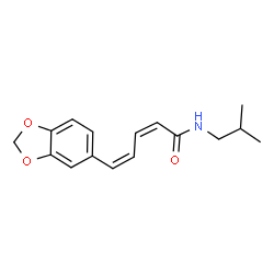 ChemSpider 2D Image | (2Z,4Z)-5-(1,3-Benzodioxol-5-yl)-N-isobutyl-2,4-pentadienamide | C16H19NO3