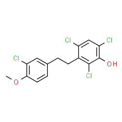 ChemSpider 2D Image | 2,4,6-Trichloro-3-[2-(3-chloro-4-methoxyphenyl)ethyl]phenol | C15H12Cl4O2