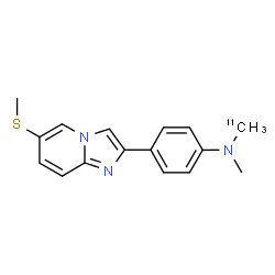 ChemSpider 2D Image | N-Methyl-N-(~11~C)methyl-4-[6-(methylsulfanyl)imidazo[1,2-a]pyridin-2-yl]aniline | C1511CH17N3S
