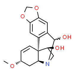 ChemSpider 2D Image | (3beta,11R,13beta,19alpha)-3-Methoxy-1,2-didehydrocrinan-6,11-diol | C17H19NO5