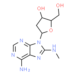 ChemSpider 2D Image | 9-(2-Deoxypentofuranosyl)-N~8~-methyl-9H-purine-6,8-diamine | C11H16N6O3