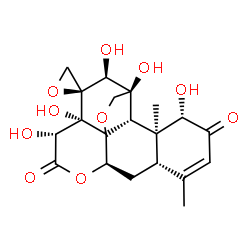 ChemSpider 2D Image | (4S,5S,6S,7S,8R,11R,13S,17S,18S,19S)-4,5,7,8,17-Pentahydroxy-14,18-dimethyl-9H,16H-spiro[2,10-dioxapentacyclo[9.8.0.0~1,7~.0~4,19~.0~13,18~]nonadec-14-ene-6,2'-oxirane]-9,16-dione | C20H24O10