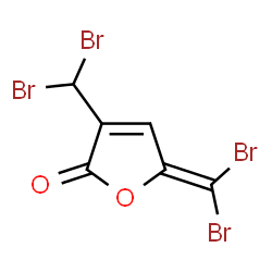 ChemSpider 2D Image | 3-(Dibromomethyl)-5-(dibromomethylene)-2(5H)-furanone | C6H2Br4O2