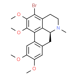 ChemSpider 2D Image | (6aS)-3-Bromo-1,2,9,10-tetramethoxy-6-methyl-5,6,6a,7-tetrahydro-4H-dibenzo[de,g]quinoline | C21H24BrNO4