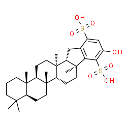 ChemSpider 2D Image | (4aS,6aR,6bR,8aS,13aS,13bR,15aR,15bS)-10-Hydroxy-4,4,6a,8a,13b,15b-hexamethyl-2,3,4,4a,5,6,6a,6b,7,8,8a,13,13a,13b,14,15,15a,15b-octadecahydro-1H-indeno[2,1-a]chrysene-9,12-disulfonic acid | C31H46O7S2