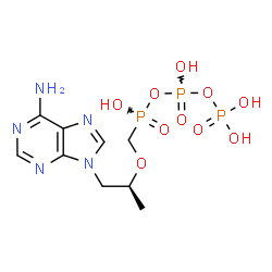 ChemSpider 2D Image | [(1S)-2-(6-aminopurin-9-yl)-1-methyl-ethoxy]methyl-[hydroxy(phosphonooxy)phosphoryl]oxy-phosphinic acid | C9H16N5O10P3