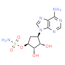 ChemSpider 2D Image | (1S,2S,3S,4R)-4-(6-Amino-9H-purin-9-yl)-2,3-dihydroxycyclopentyl sulfamate | C10H14N6O5S