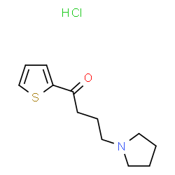ChemSpider 2D Image | 4-(1-Pyrrolidinyl)-1-(2-thienyl)-1-butanone hydrochloride (1:1) | C12H18ClNOS