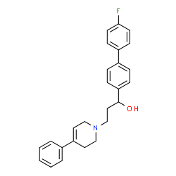 ChemSpider 2D Image | 1-(4'-Fluoro-4-biphenylyl)-3-(4-phenyl-3,6-dihydro-1(2H)-pyridinyl)-1-propanol | C26H26FNO