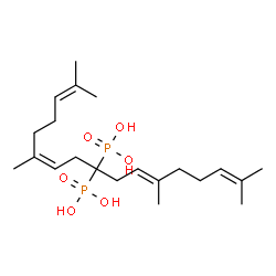 ChemSpider 2D Image | [(6Z,11E)-2,6,12,16-Tetramethyl-2,6,11,15-heptadecatetraene-9,9-diyl]bis(phosphonic acid) | C21H38O6P2