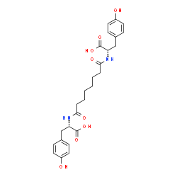 ChemSpider 2D Image | (2S,2'S)-2,2'-[(1,8-Dioxo-1,8-octanediyl)diimino]bis[3-(4-hydroxyphenyl)propanoic acid] | C26H32N2O8