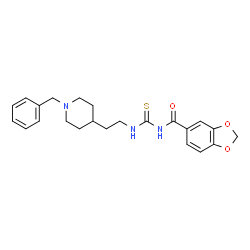 ChemSpider 2D Image | N-{[2-(1-Benzyl-4-piperidinyl)ethyl]carbamothioyl}-1,3-benzodioxole-5-carboxamide | C23H27N3O3S
