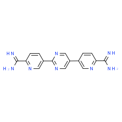 ChemSpider 2D Image | 5,5'-pyrimidine-2,5-diyldipyridine-2-carboximidamide | C16H14N8