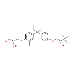 ChemSpider 2D Image | (2R)-3-[4-(3-{4-[(2S)-2-Hydroxy-3,3-dimethylbutoxy]-3-methylphenyl}-3-pentanyl)-2-methylphenoxy]-1,2-propanediol | C28H42O5